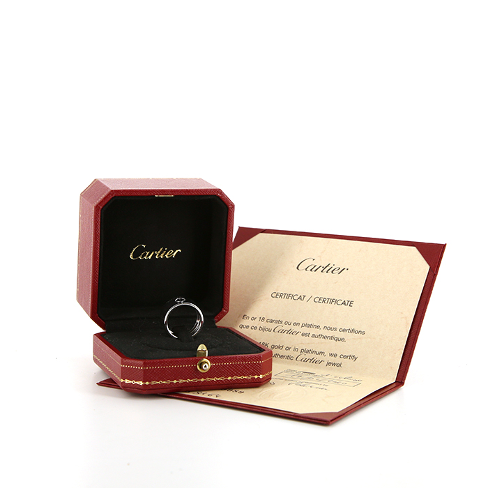 Sortija Cartier Love modelo grande en oro blanco - Detail D2