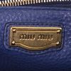 Sac cabas Miu Miu en cuir grainé bleu - Detail D4 thumbnail