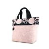 Chanel Tote shopping bag in pink and black canvas - 00pp thumbnail
