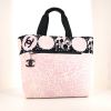 Shopping bag Chanel Tote in tela rosa e nera - 360 thumbnail