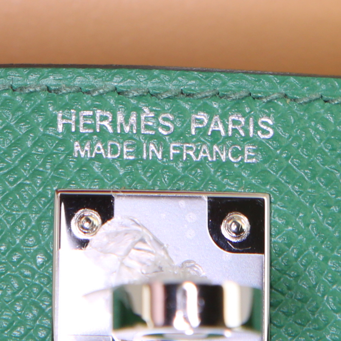 Borsa Hermès Kelly 20 cm in pelle Epsom verde - Detail D4