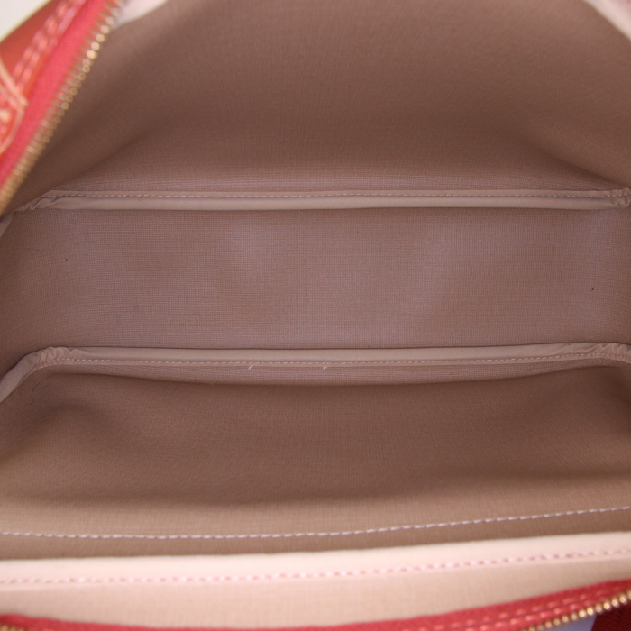 Louis Vuitton Calvi shoulder bag in red logo canvas and natural leather - Detail D2