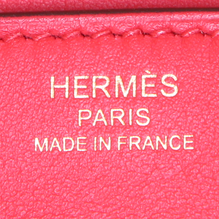 Sac à main Hermes Birkin 25 cm en cuir Jonathan rouge - Detail D3