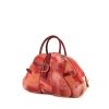Dior Saddle Bowler handbag in red and orange canvas and red patent leather - 00pp thumbnail