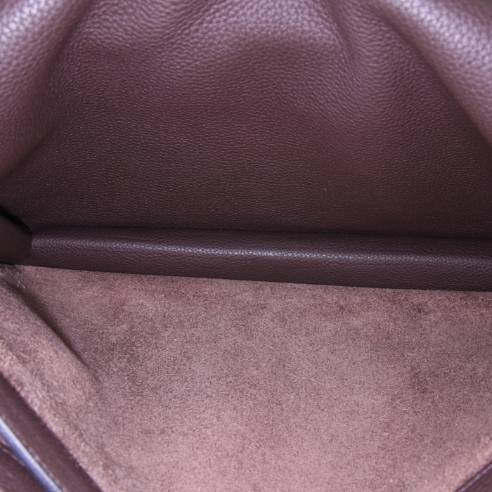 Briefcase in brown togo leather - Detail D2