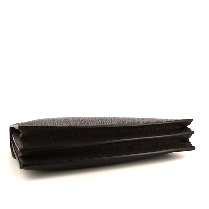 Briefcase in brown togo leather - Detail D4