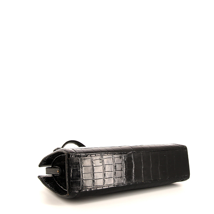 Hermes Pullman handbag in black crocodile - Detail D4