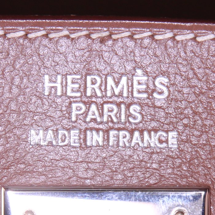 Sac à main Hermès  Kelly 35 cm en veau gras marron - Detail D3