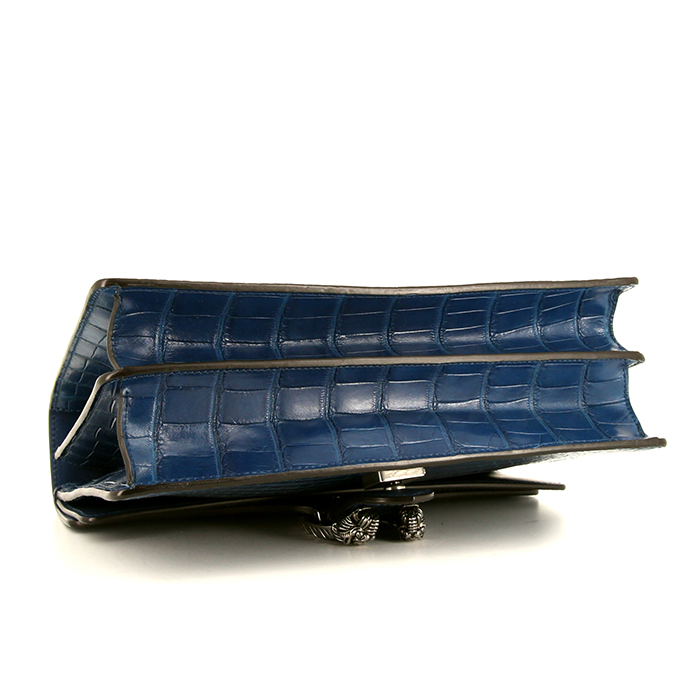 Gucci Dionysus bag worn on the shoulder or carried in the hand in blue crocodile - Detail D5