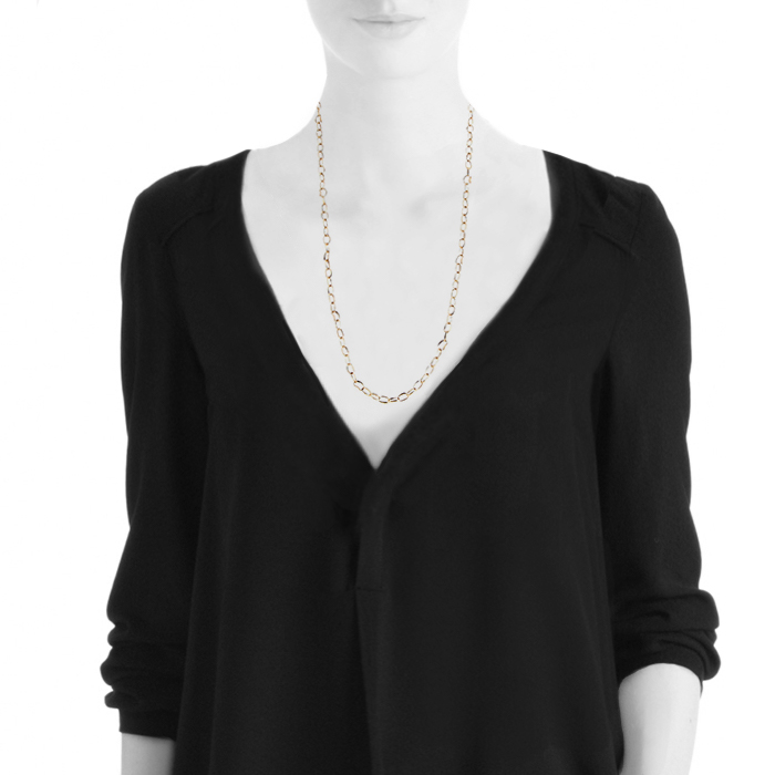 Pomellato Capri long necklace in pink gold, ceramic and tsavorites - Detail D1