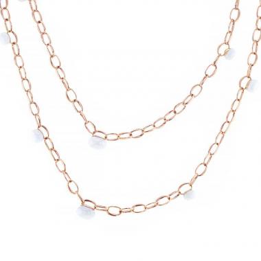 Collar Pomellato Capri en oro rosa,  cerámica blanca y tsavoritas