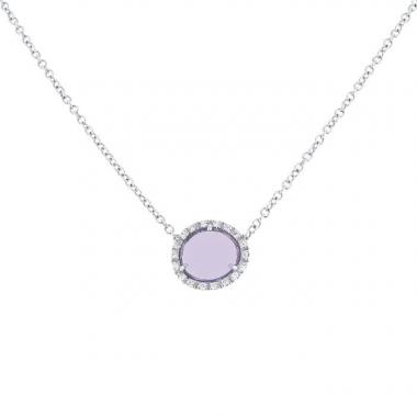 Pomellato Colpo di Fulmine necklace in white gold, diamonds and amethyst