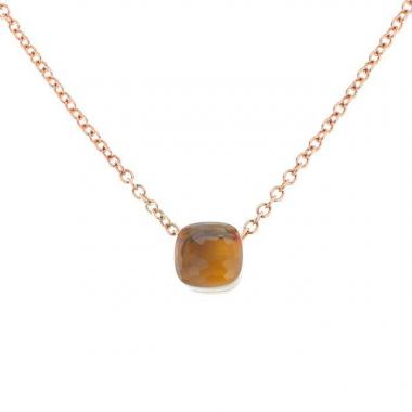 Pomellato necklace in pink gold and citrine