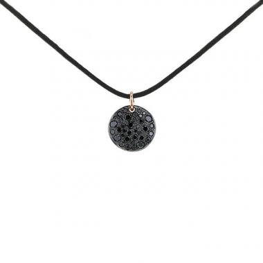 Pomellato Sabbia small model pendant in blackened gold,  pink gold and diamonds