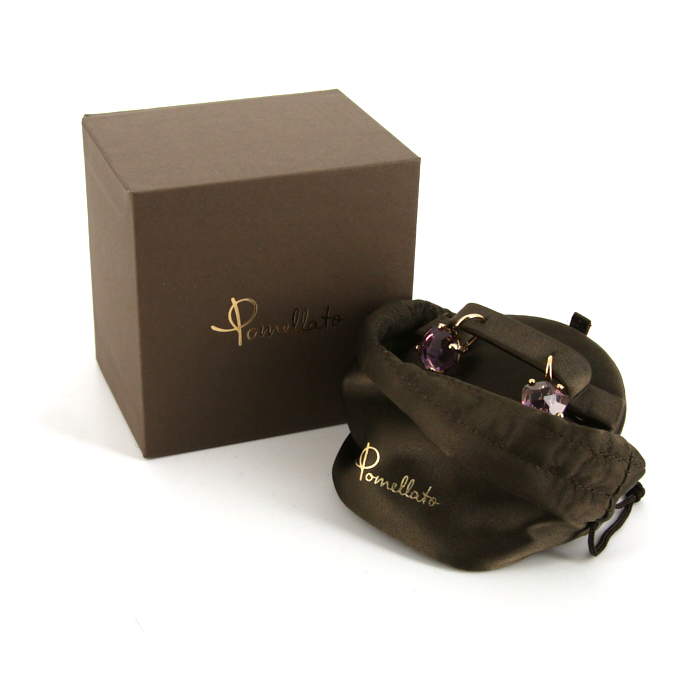 Pomellato Lola earrings in pink gold and amethyst - Detail D2