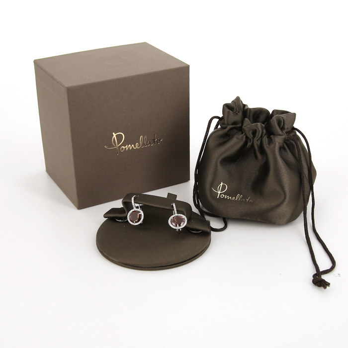 Pendientes Pomellato en oro blanco,  granates y diamantes - Detail D2