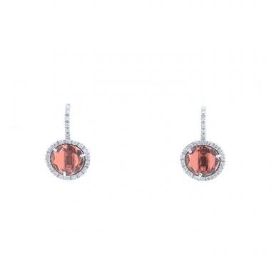 Pomellato earrings in white gold,  garnets and diamonds