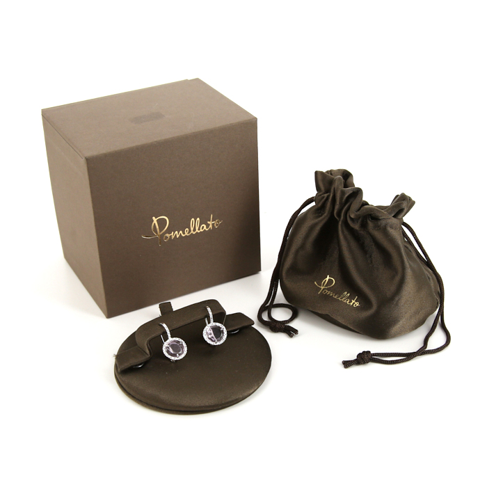 Paire de boucles d&#039;oreilles Pomellato Colpo Di Fulmine en or blanc,  améthyste et diamants - Detail D2