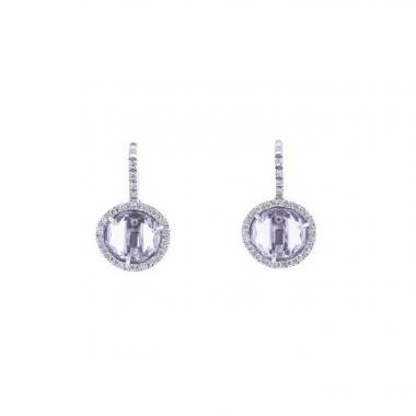 Pomellato Colpo Di Fulmine earrings in white gold,  amethyst and diamonds