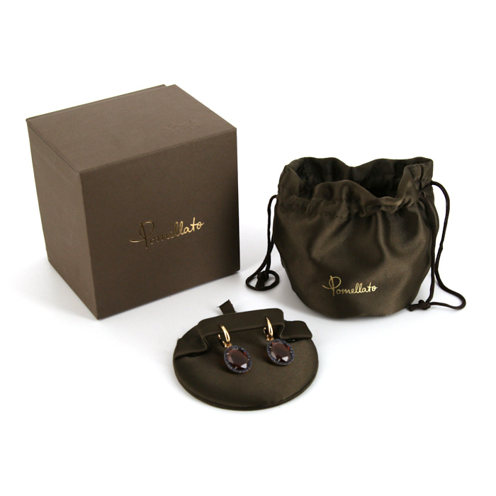 Paire de boucles d'oreilles Pomellato Colpo Di Fulmine en or rose,  grenats et saphirs - Detail D2