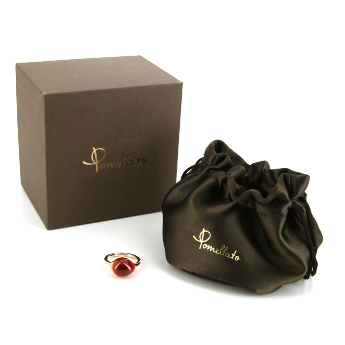 Anello Pomellato Rouge Passion in oro rosa 9k e zaffiro sintetica arancia - Detail D2