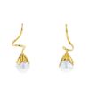 Vintage 1980's pendants earrings in yellow gold and pearls - 00pp thumbnail