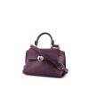 Salvatore Ferragamo Sofia shoulder bag in purple grained leather - 00pp thumbnail