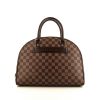 Bolso de mano Louis Vuitton Nolita en lona a cuadros ébano y cuero marrón - 360 thumbnail
