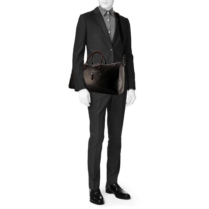 Bolsa de viaje Berluti Deux jours en cuero degradado gris - Detail D2