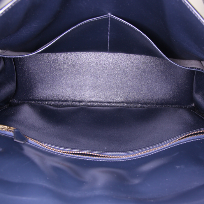 Borsa Hermès  Kelly 35 cm in pelle box blu marino - Detail D3
