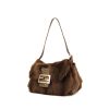 Fendi  Big mama handbag  in brown synthetic furr  and brown python - 00pp thumbnail