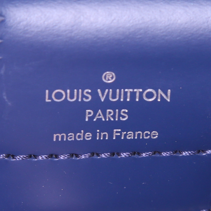 Borsa Louis Vuitton Kleber modello piccolo in pelle Epi rossa e pelle blu - Detail D4