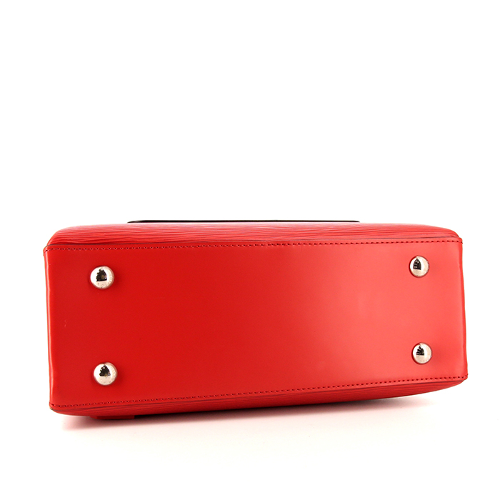 Borsa Louis Vuitton Kleber modello piccolo in pelle Epi rossa e pelle blu - Detail D5