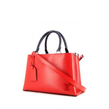 Bolso de mano Louis Vuitton Kleber modelo pequeño en cuero Epi rojo y cuero azul