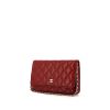 Bolso bandolera Chanel Wallet on Chain en cuero granulado acolchado rojo - 00pp thumbnail
