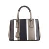 Prada  Galleria medium model  handbag  in blue, white and grey leather saffiano - 360 thumbnail