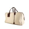 Hermes Victoria travel bag in beige canvas and brown togo leather - 00pp thumbnail