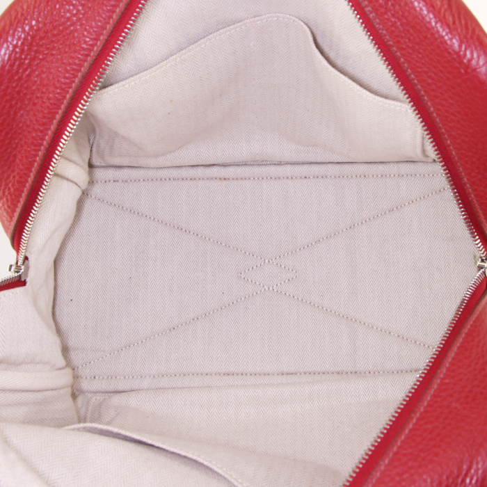 Sac à main Hermès en cuir taurillon clémence rouge Garance - Detail D2