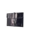Hermes Jige pouch in navy blue box leather - 00pp thumbnail