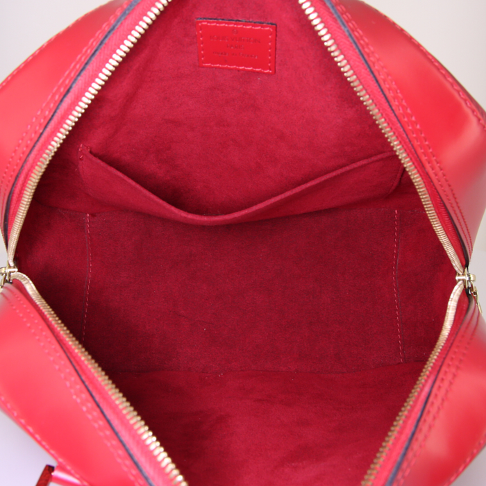 Pont Neuf handbag in red epi leather - Detail D2