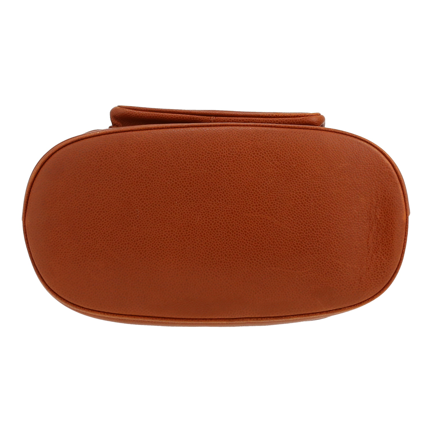 Chanel Vintage Shopping handbag in brown grained leather - Detail D1