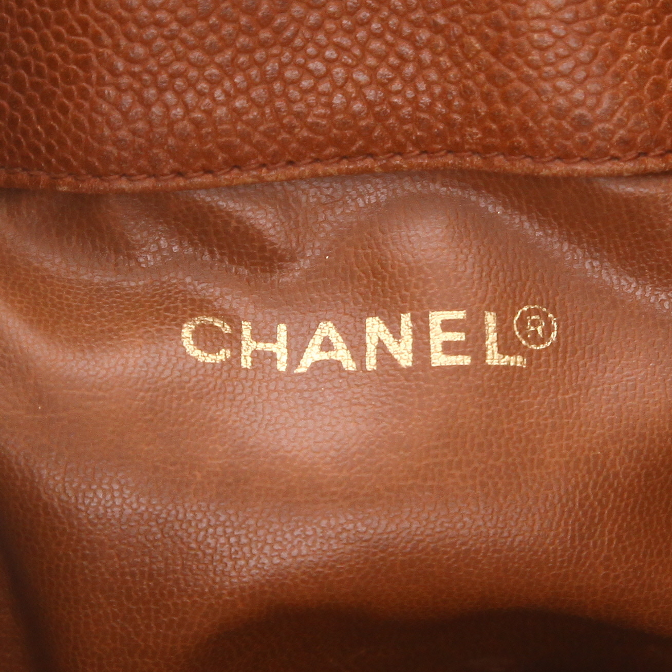 Chanel Vintage Shopping handbag in brown grained leather - Detail D2