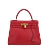 Bolso de mano Hermès  Kelly 28 cm en cuero Courchevel rojo - 360 thumbnail