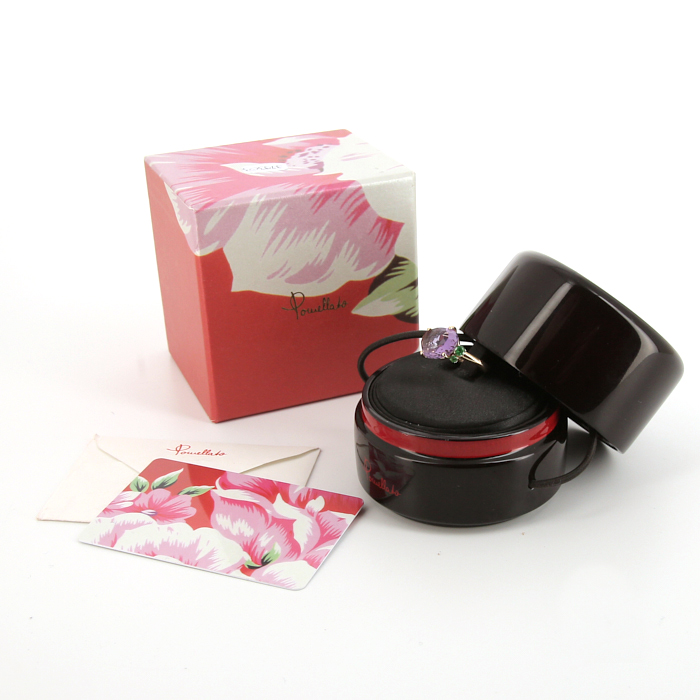 Sortija Pomellato Bahia en oro rosa,  amatista y tsavoritas - Detail D2