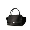 Celine Trapeze medium model handbag in black leather and black suede - 00pp thumbnail