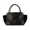 Celine Trapeze medium model handbag in black leather and black suede - 360 thumbnail