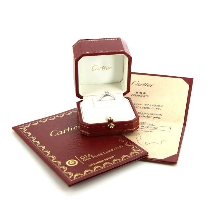 Cartier 1895 solitaire ring in platinium and diamond (0.44 carat) - Detail D3