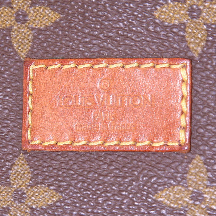 Louis Vuitton Saumur shoulder bag in brown monogram canvas and natural leather - Detail D3