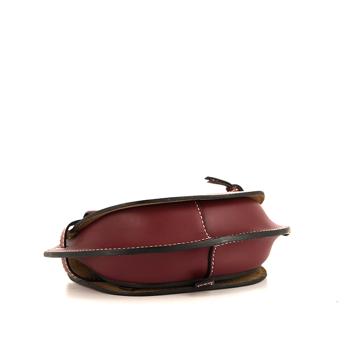Portefeuille ceinture Loewe Gate Dual en cuir bordeaux - Detail D5
