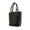 Chanel Cambon small model shopping bag in black quilted leather - 00pp thumbnail